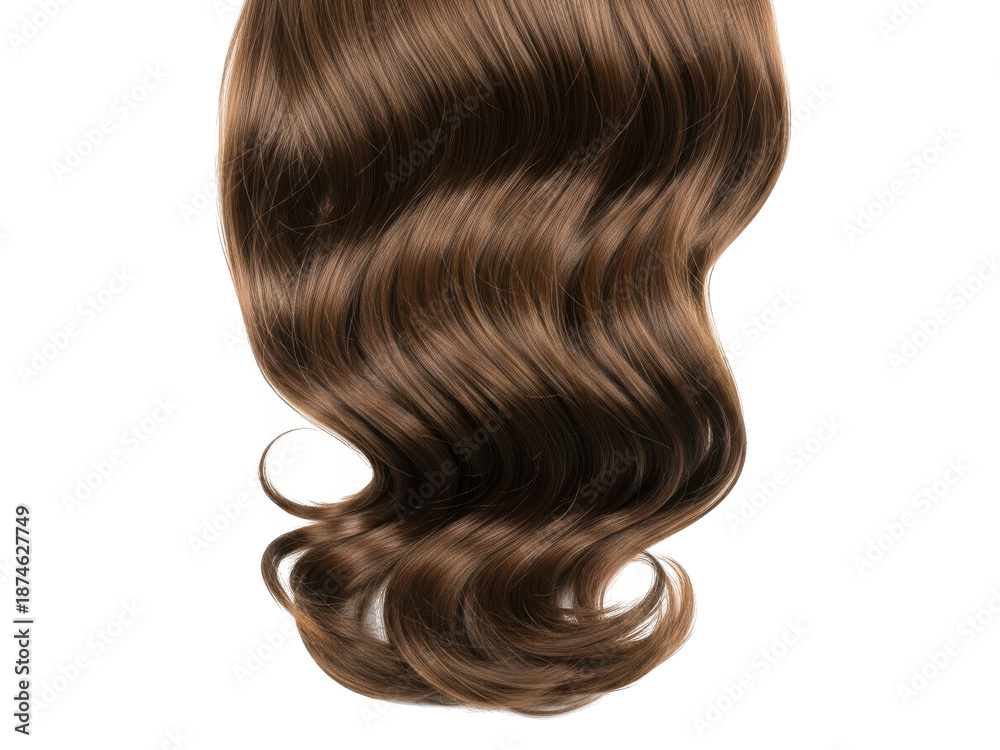 Naklejka premium Lustrous brown curls isolated on transparent background