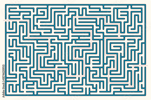 Rectangular vector maze puzzle with single solution path