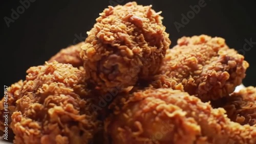 Golden Crispy Fried Chicken Serving Cinematic Video for Restaurant Menus and Food Promotions