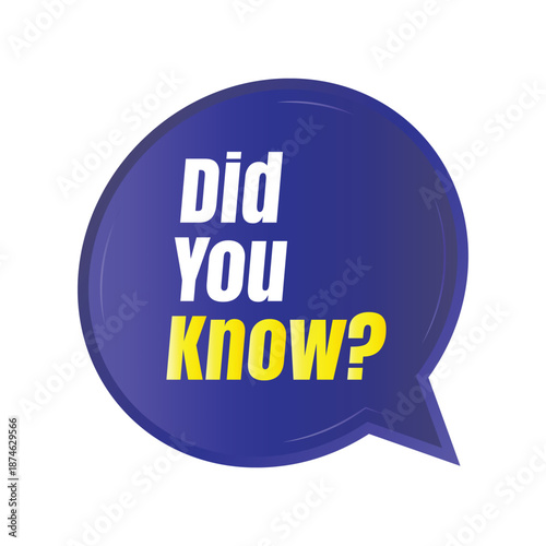 Did you know fun fact question icon illustration design, Have you heard yet sign illustration template, Do you know explanation and education sign