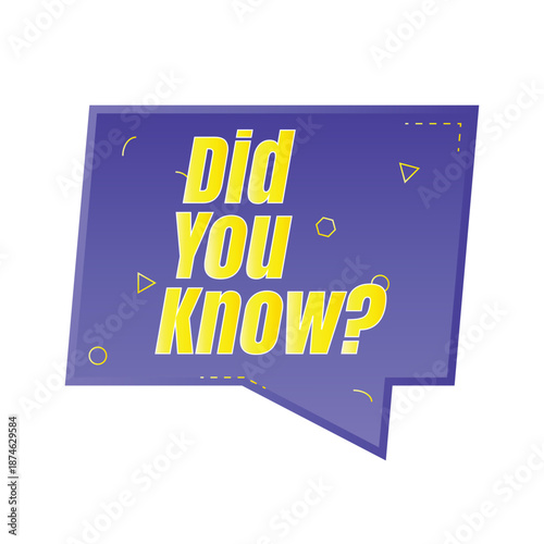 Did you know fun fact question icon illustration design, Have you heard yet sign illustration template, Do you know explanation and education sign