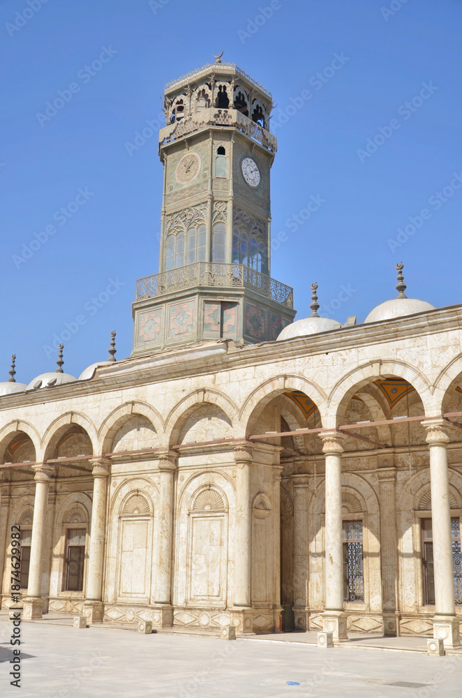 Fototapeta premium The Muhammad Ali Mosque or Alabaster Mosque situated in the Cairo Citadel historic mosque in Cairo, Egypt