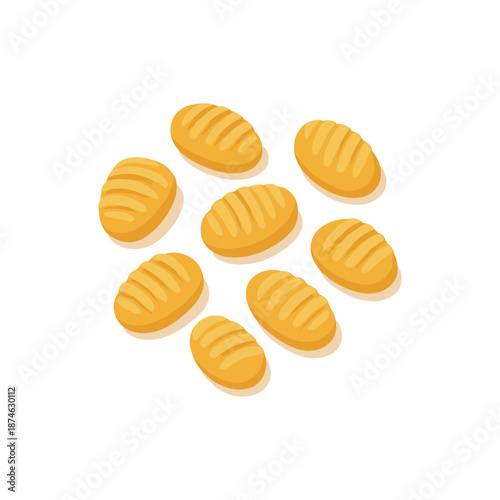 Gnocchi icon logo flat vector design