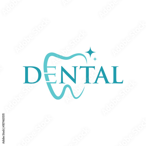 creative dental tooth teeth star spark logo design template
