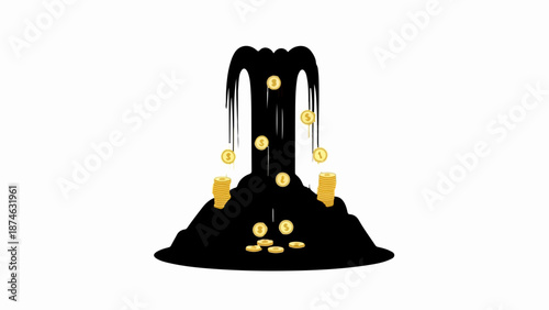 Money flowing like a fountain, symbolizing wealth and financial success.