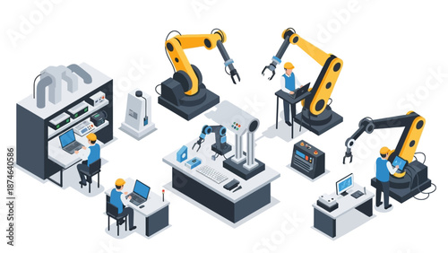 Isometric robotic automation in modern industrial workspace
