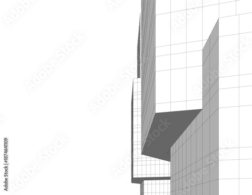 Architectural drawing 3d vector drawing