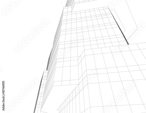 Architectural drawing 3d vector drawing