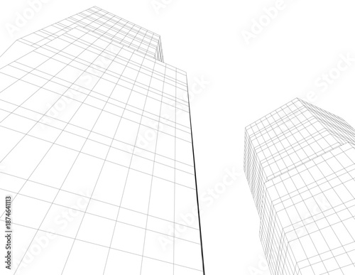 Architectural drawing 3d vector drawing