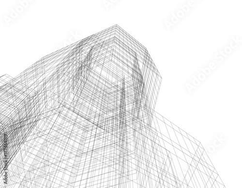 Architectural drawing 3d vector drawing