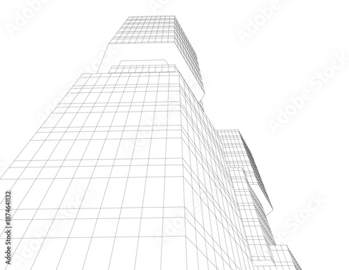 Architectural drawing 3d vector drawing