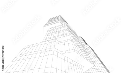 Architectural drawing 3d vector drawing