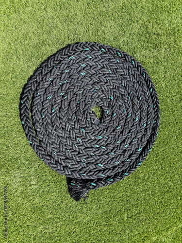 Black Rope Coiled Into A Circle