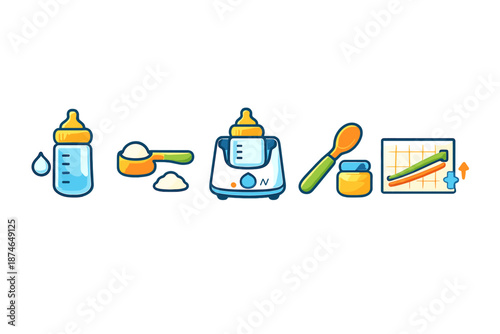 Baby feeding icons