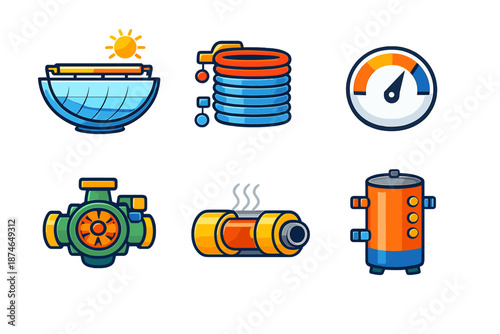 Heating and Cooling System Icons