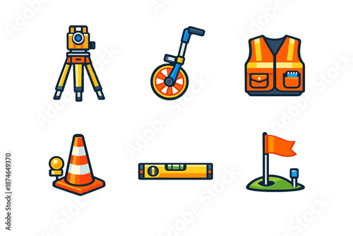 Construction and Surveying Icons Set