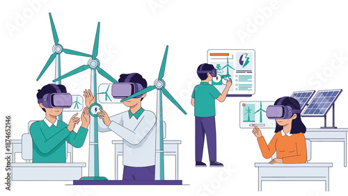 Virtual reality in renewable energy education: learning with wind turbines and solar panels