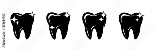 Teeth vector icons set: dental care symbols for clinic, hygiene, or orthodontics