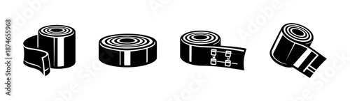 Bandages vector icons set: medical adhesive tapes, healthcare supplies collection