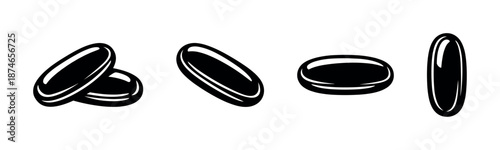 Pill vector icons set. medicine, capsule, supplement. health symbols collection.