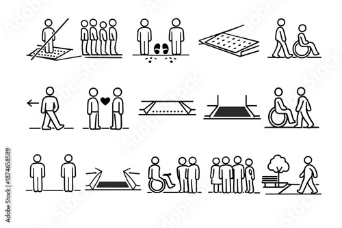 Ramp streets surface standing urban awareness logic respect access step vector curb