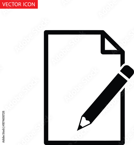 Document Edit File Icon Vector Illustration