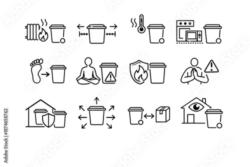 Avoid move protection vector mindful trash bins material fire heat bin calm