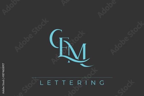 CEM Elegant Monogram Logo Design With Decorative Lettering
