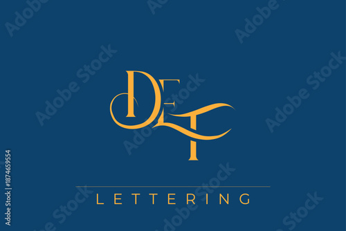 DEF Elegant Monogram Logo Design With Decorative Lettering