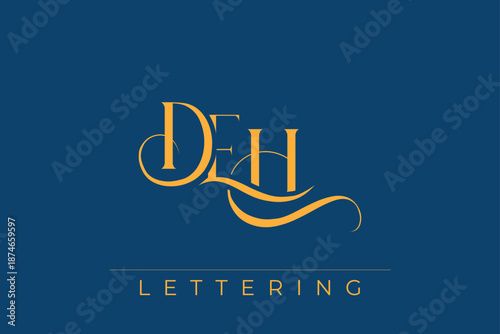 DEH Elegant Monogram Logo Design With Decorative Lettering