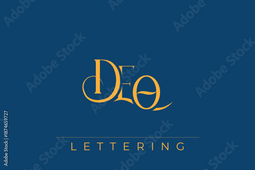 DEO Elegant Monogram Logo Design With Decorative Lettering