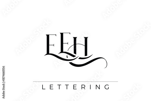 EEH Elegant Monogram Logo Design With Decorative Lettering