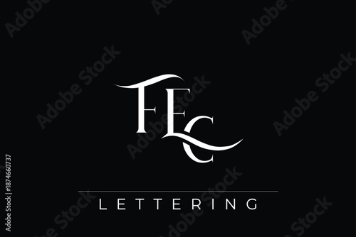 FEC Elegant Monogram Logo Design With Decorative Lettering