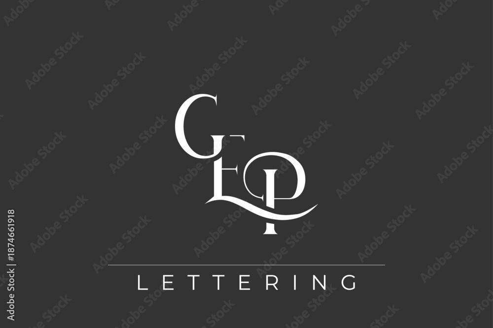 Fototapeta premium GEP Elegant Monogram Logo Design With Decorative Lettering