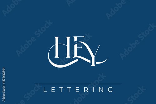 HEY Elegant Monogram Logo Design With Decorative Lettering