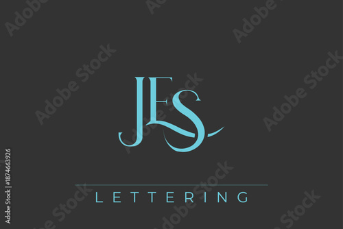 JES Elegant Monogram Logo Design With Decorative Lettering