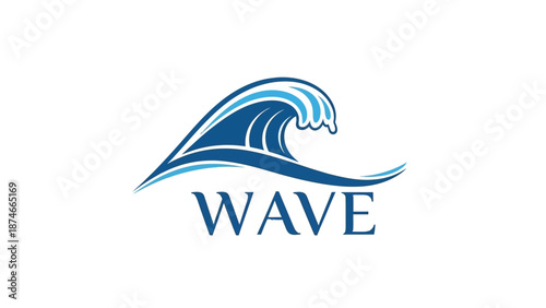 Stylized ocean wave design with elegant typography