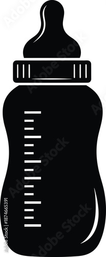 Baby Bottle Feeding Icon Black Vector Illustration