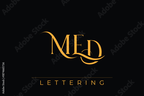 MED Elegant Monogram Logo Design With Decorative Lettering