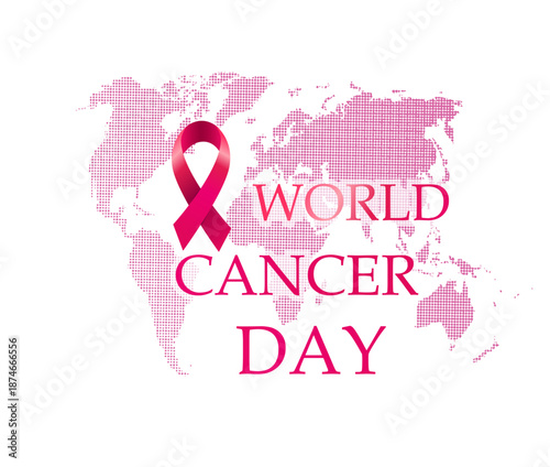 World Cancer Day banner. Hand drawn. Not AI, vector illustration.