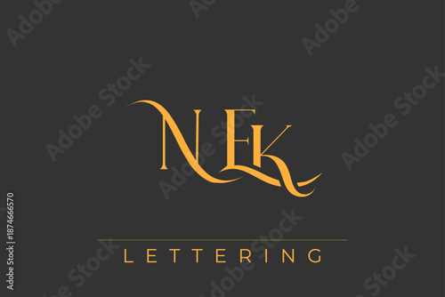 NEK Elegant Monogram Logo Design With Decorative Lettering