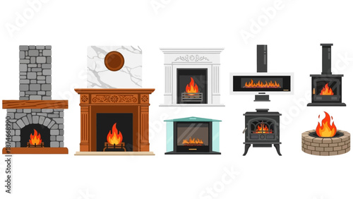 Diverse fireplace designs and styles for cozy home interiors