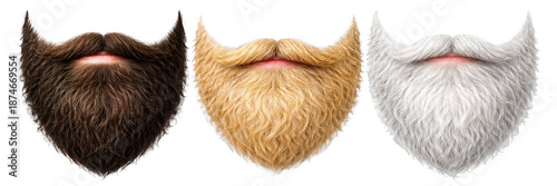 Wallpaper Mural Set of realistic male beards in brown blonde and white colors isolated on transparent background, generative ai Torontodigital.ca