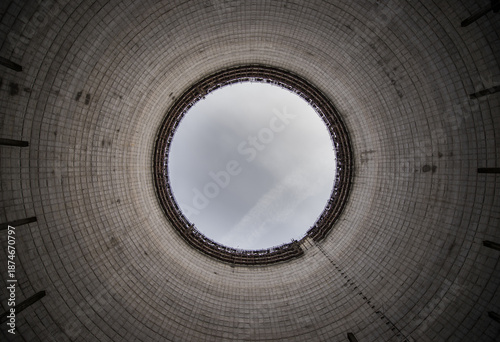 Schilderij op canvas Inside unfinished cooling tower of reactor 5 of Chernobyl Nuclear Power Plant in