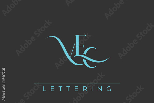 VEC Elegant Monogram Logo Design With Decorative Lettering