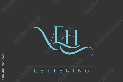 VEH Elegant Monogram Logo Design With Decorative Lettering