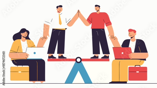 Business team collaboration and partnership concept with people working together