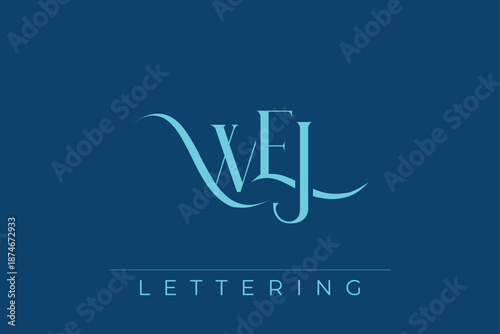 WEJ Elegant Monogram Logo Design With Decorative Lettering
