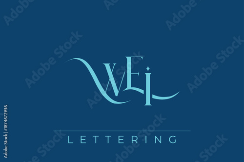 WEI Elegant Monogram Logo Design With Decorative Lettering