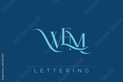 WEM Elegant Monogram Logo Design With Decorative Lettering